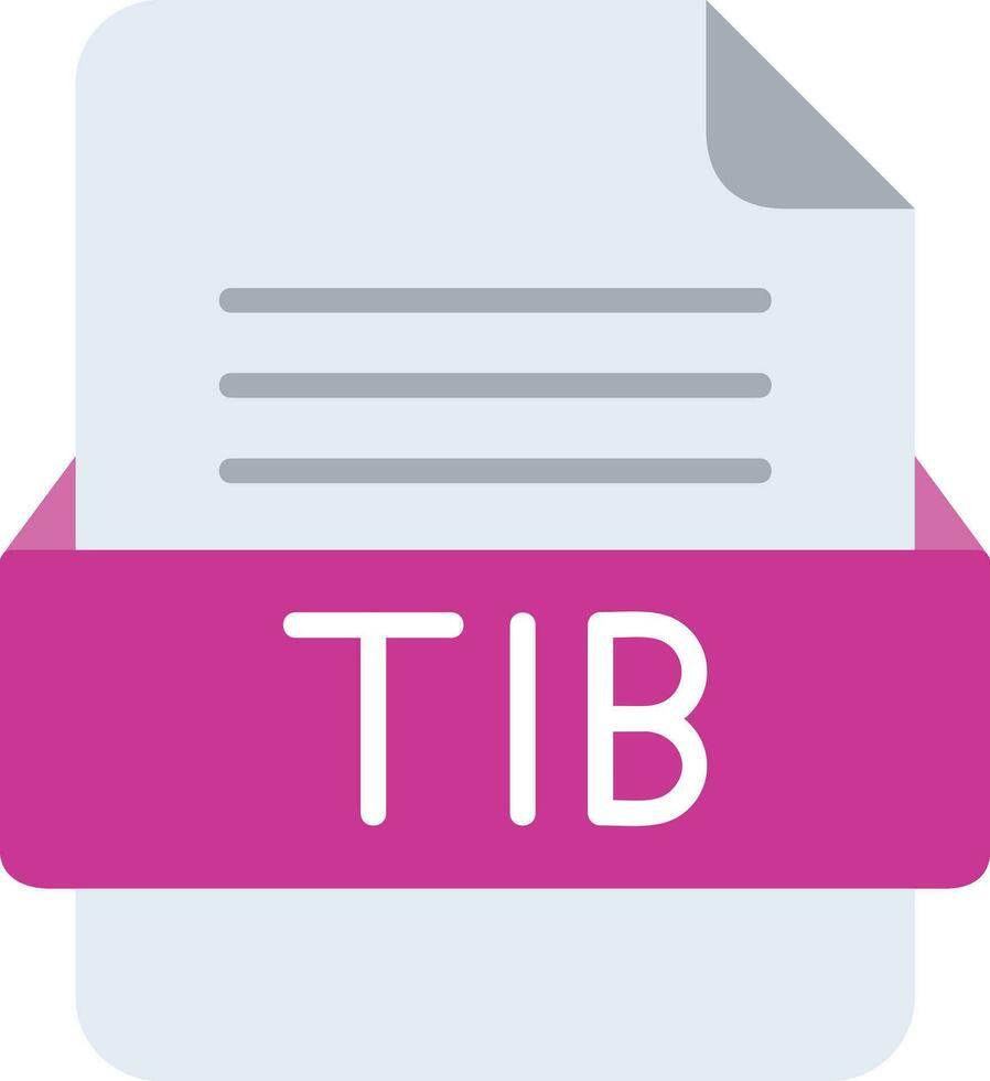 tib file formato linea icona vettore