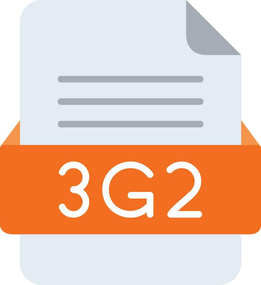 3g2 file formato linea icona vettore