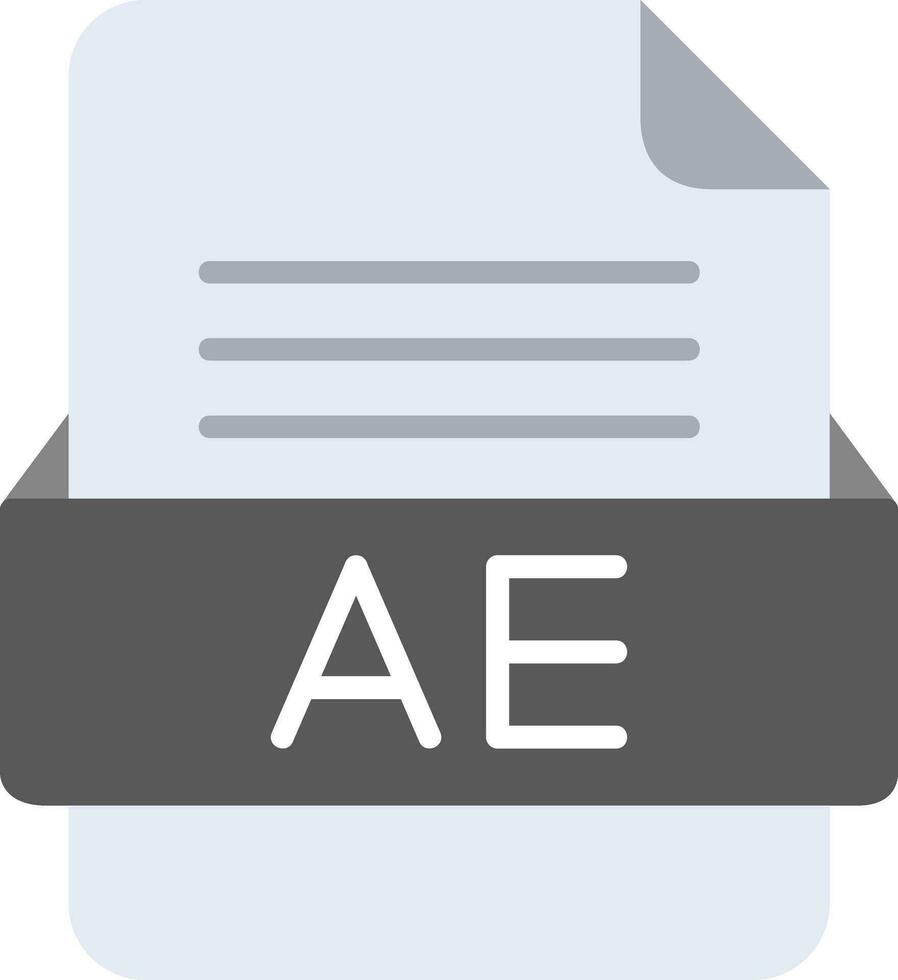 ae file formato linea icona vettore