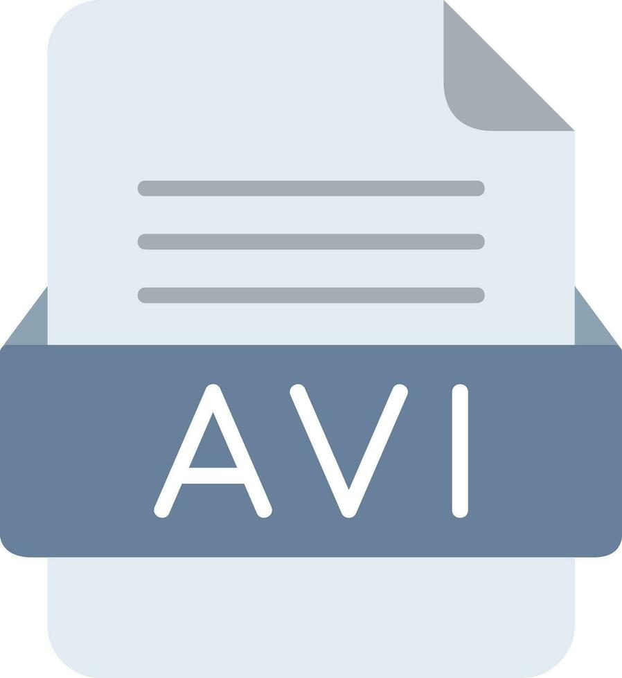 avi file formato linea icona vettore