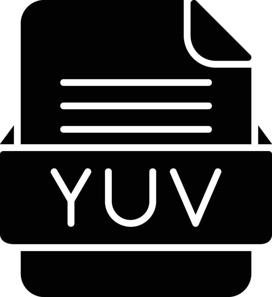 yuv file formato linea icona vettore