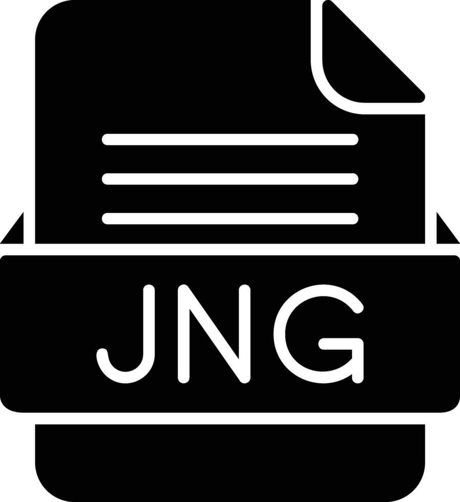 jng file formato linea icona vettore