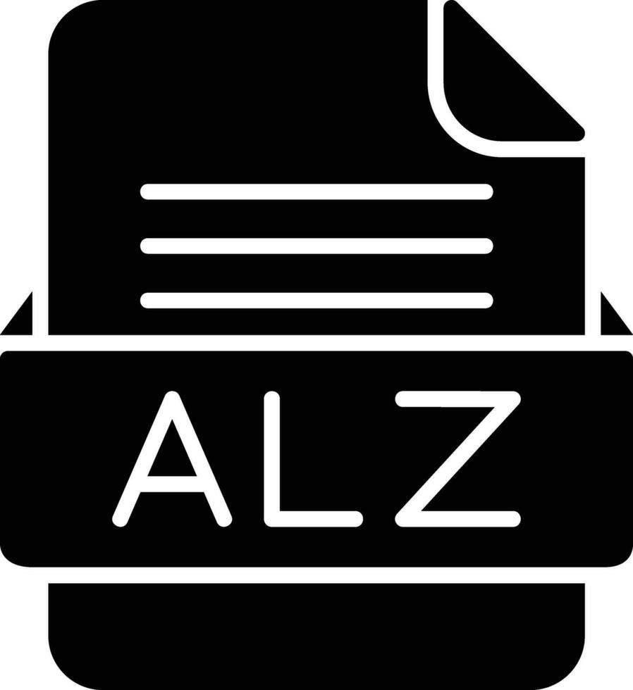 alz file formato linea icona vettore