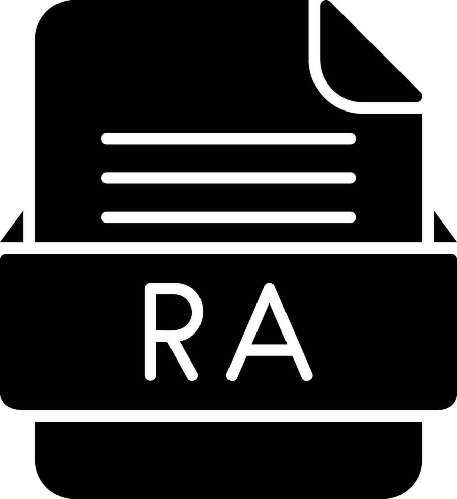 RA file formato linea icona vettore