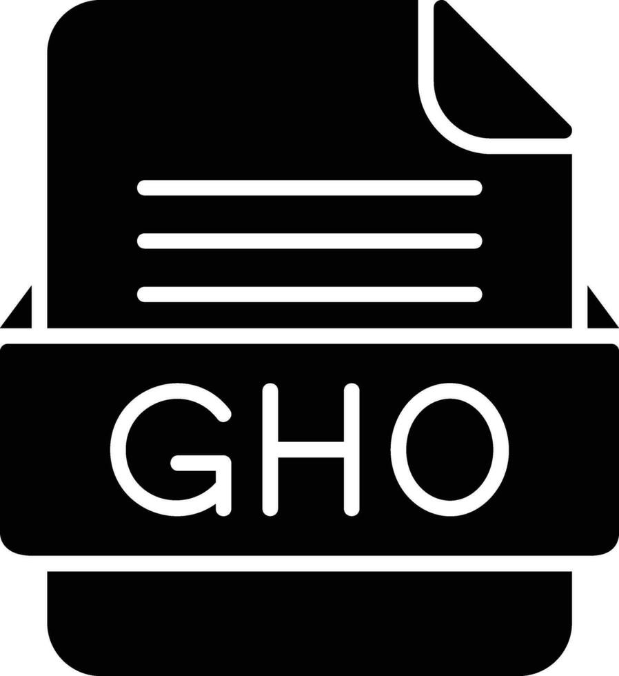 gho file formato linea icona vettore