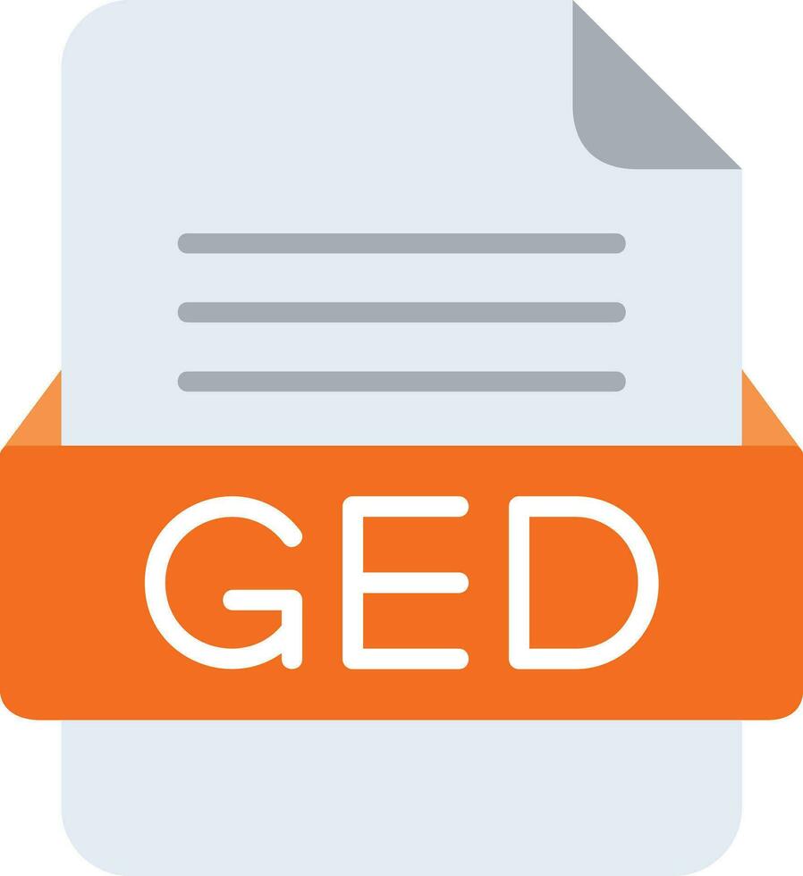 ged file formato linea icona vettore