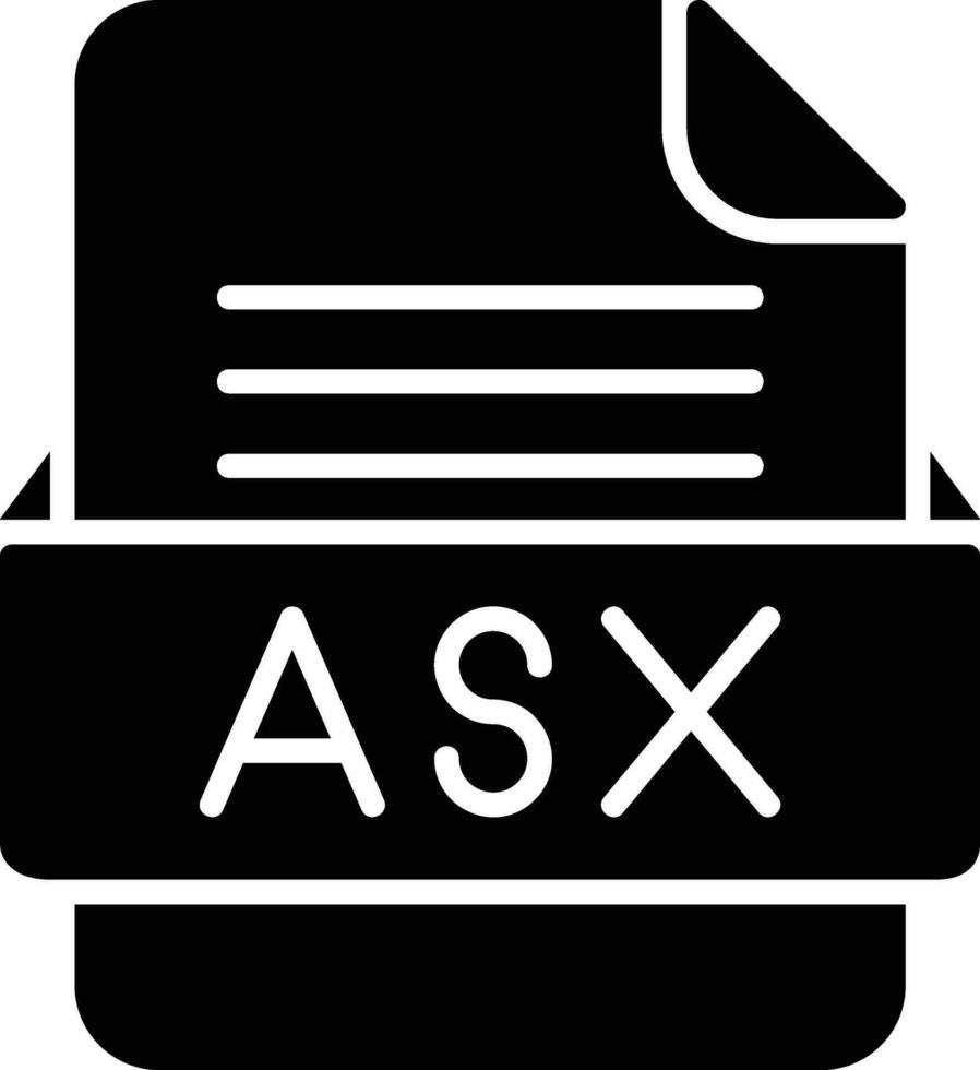 asx file formato linea icona vettore