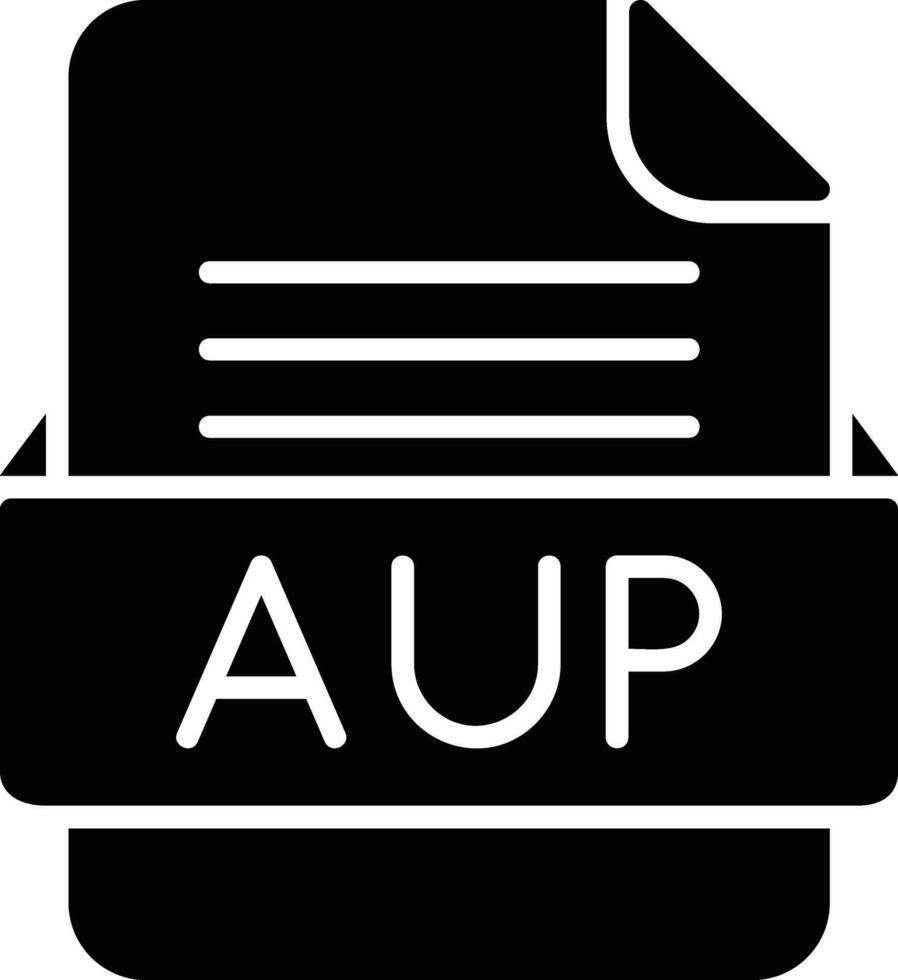 aup file formato linea icona vettore