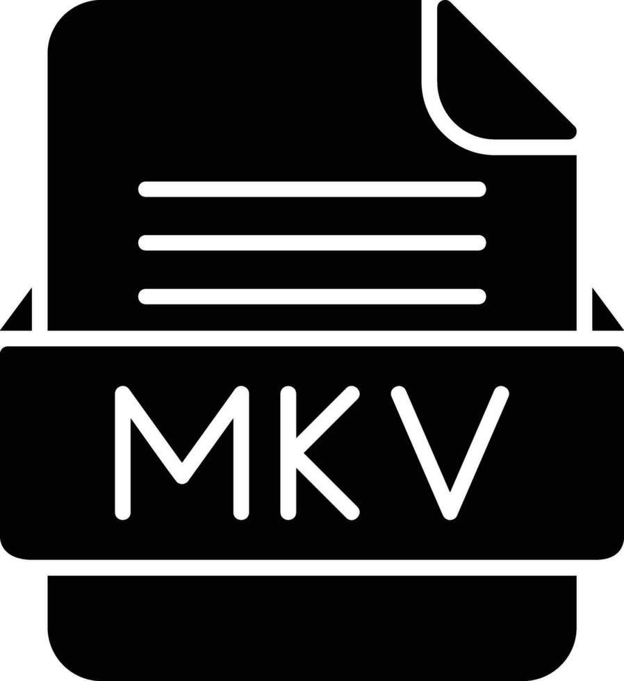 mkv file formato linea icona vettore