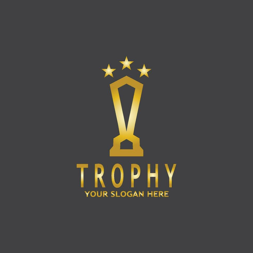 semplice trofeo logo design vettore modello