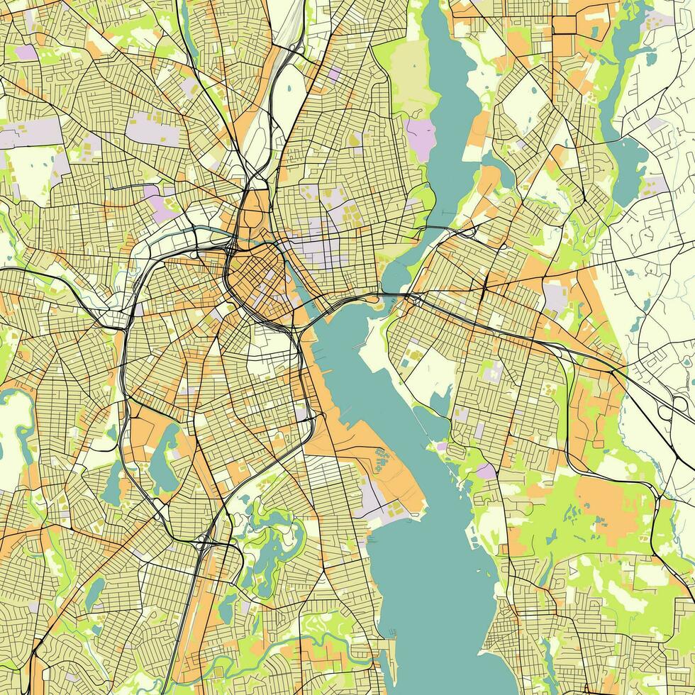 vettore città carta geografica di provvidenza rhode isola, Stati Uniti d'America