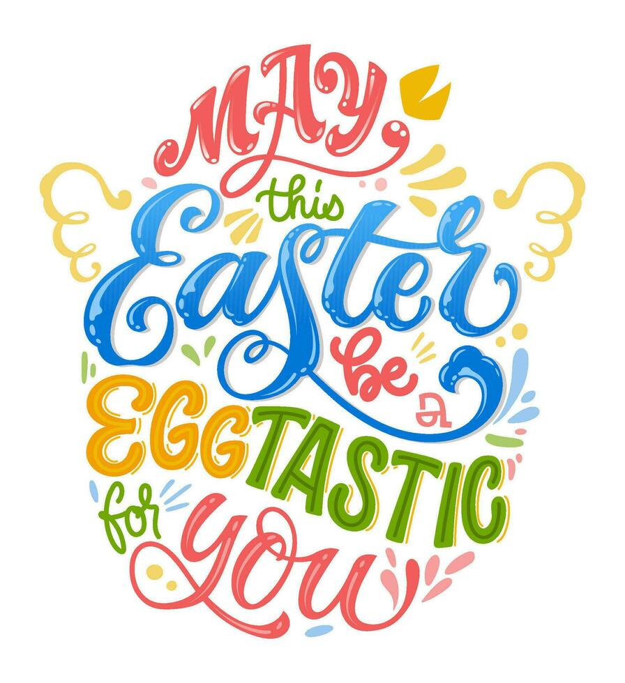 Maggio Questo Pasqua essere un' uovotastico per voi - mano disegnato Pasqua lettering per cartolina design. primavera cristiano vacanza carta. vettore illustrazione arte. lettering saluto Stampa.