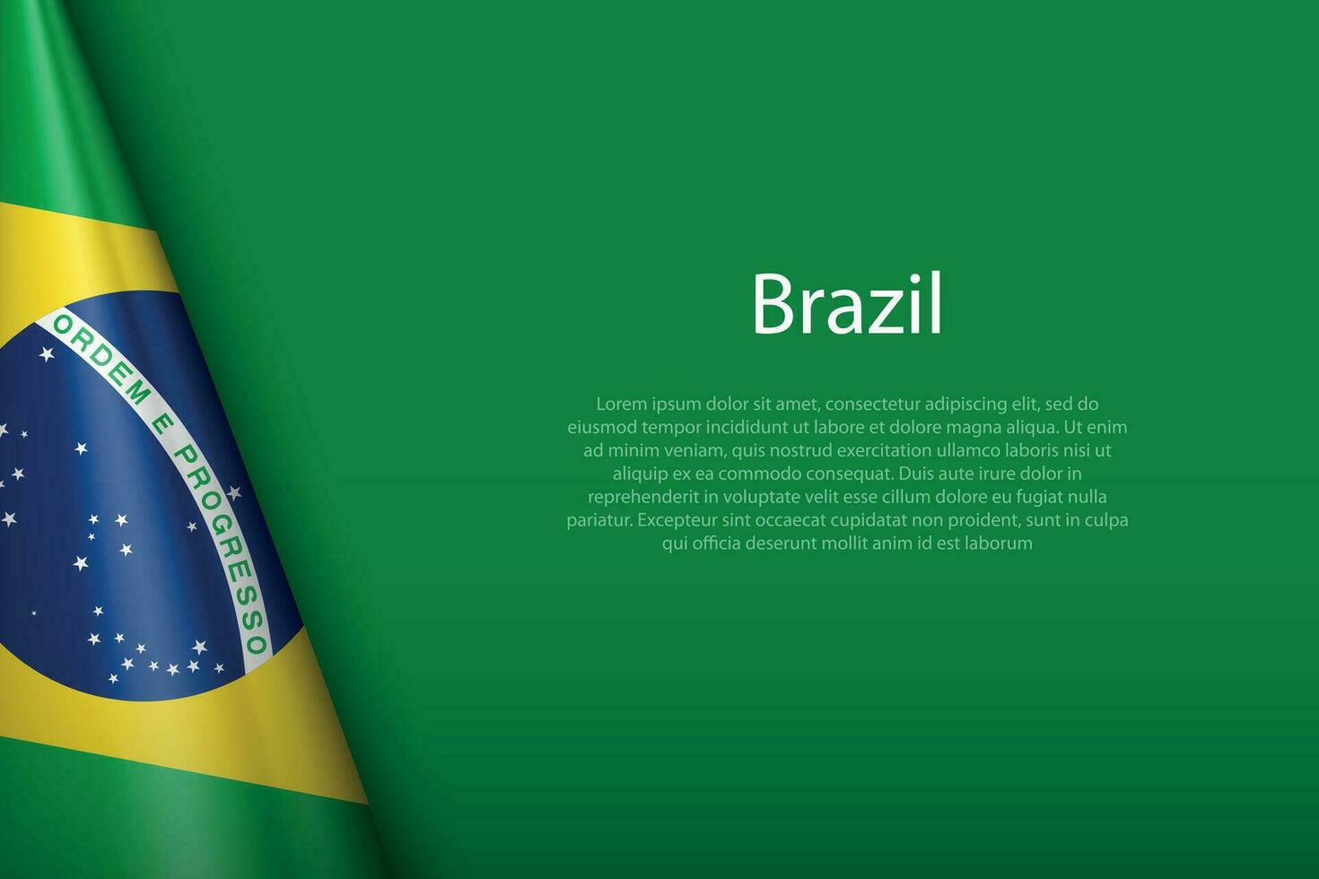 nazionale bandiera brasile isolato su sfondo con copyspace vettore