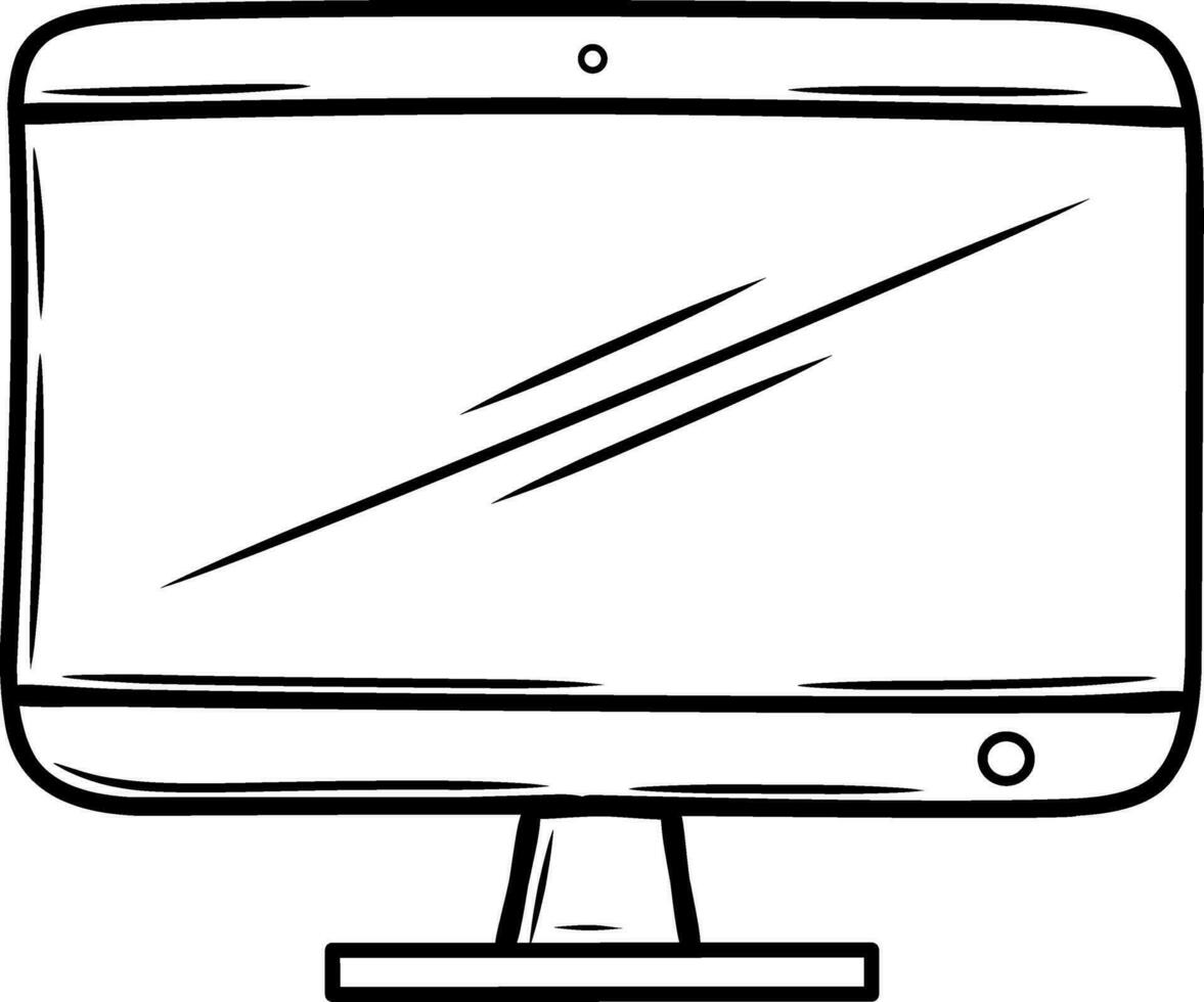 illustrazione di tenere sotto controllo computer isolato su bianca vettore
