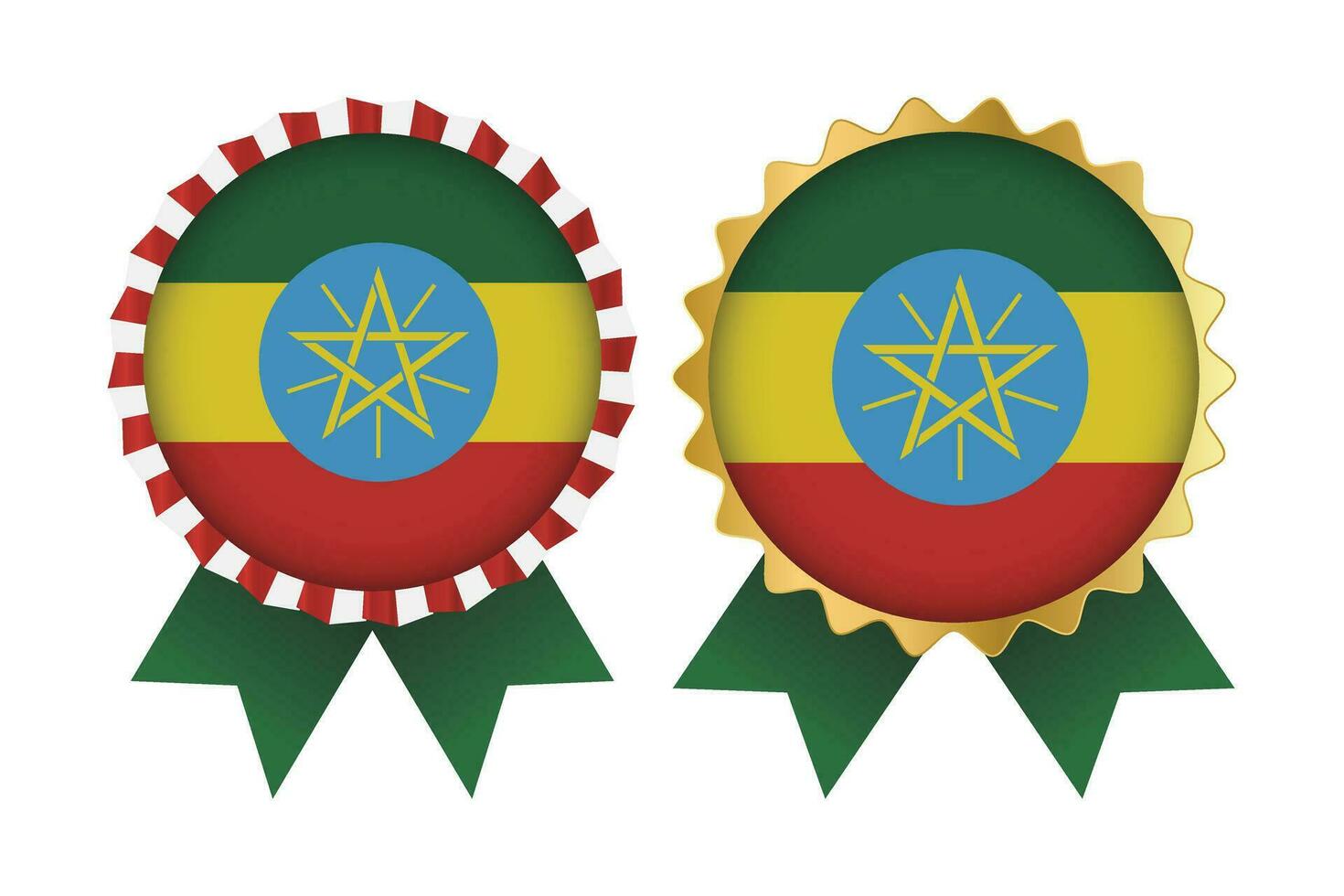 vettore medaglia impostato disegni di Etiopia modello