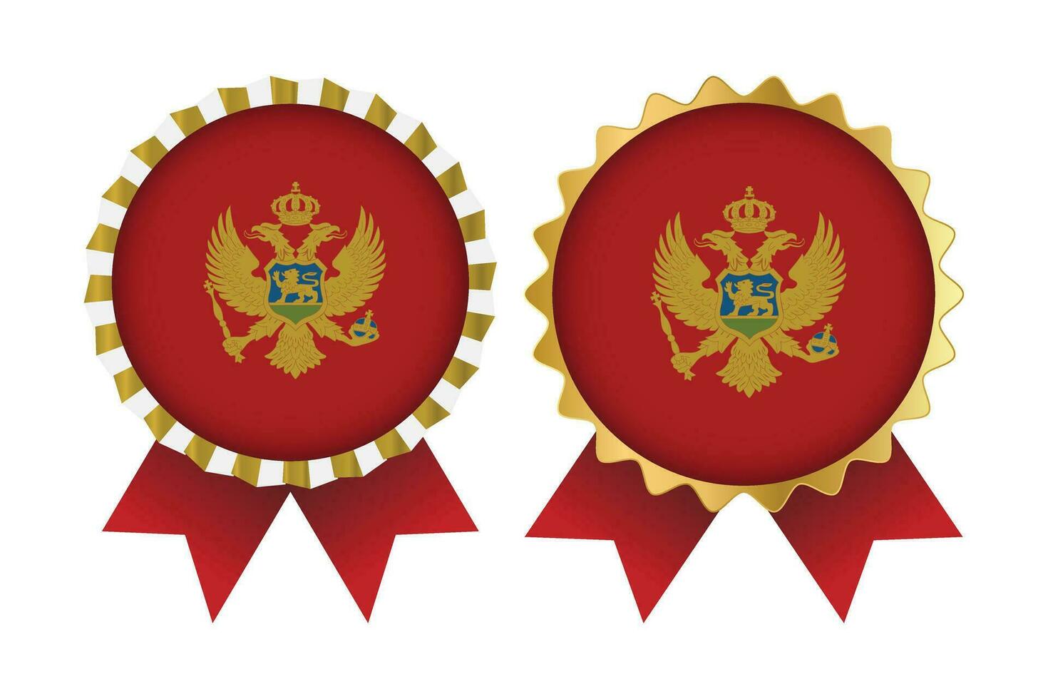 vettore medaglia impostato disegni di montenegro modello