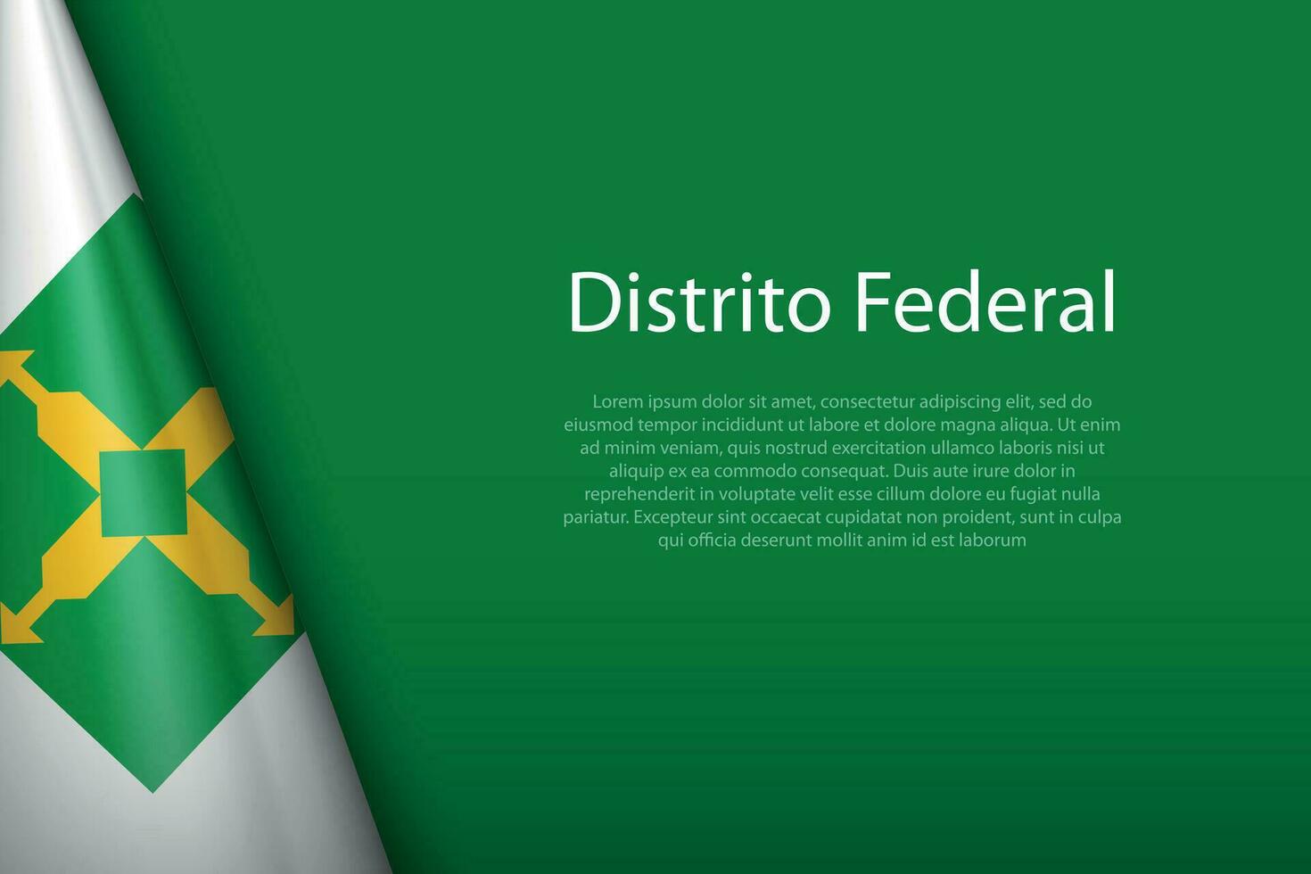 bandiera distrito federale, stato di brasile, isolato su sfondo con copyspace vettore