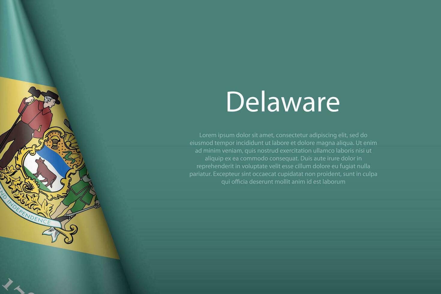 bandiera Delaware, stato di unito stati, isolato su sfondo con copyspace vettore
