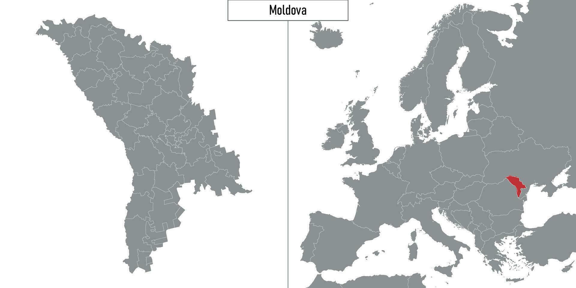 carta geografica di moldova e Posizione su Europa carta geografica vettore