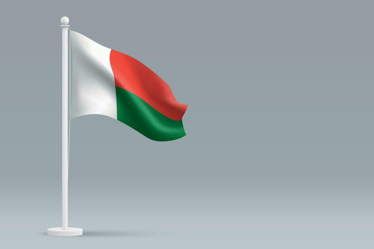 3d realistico nazionale Madagascar bandiera isolato su grigio sfondo vettore