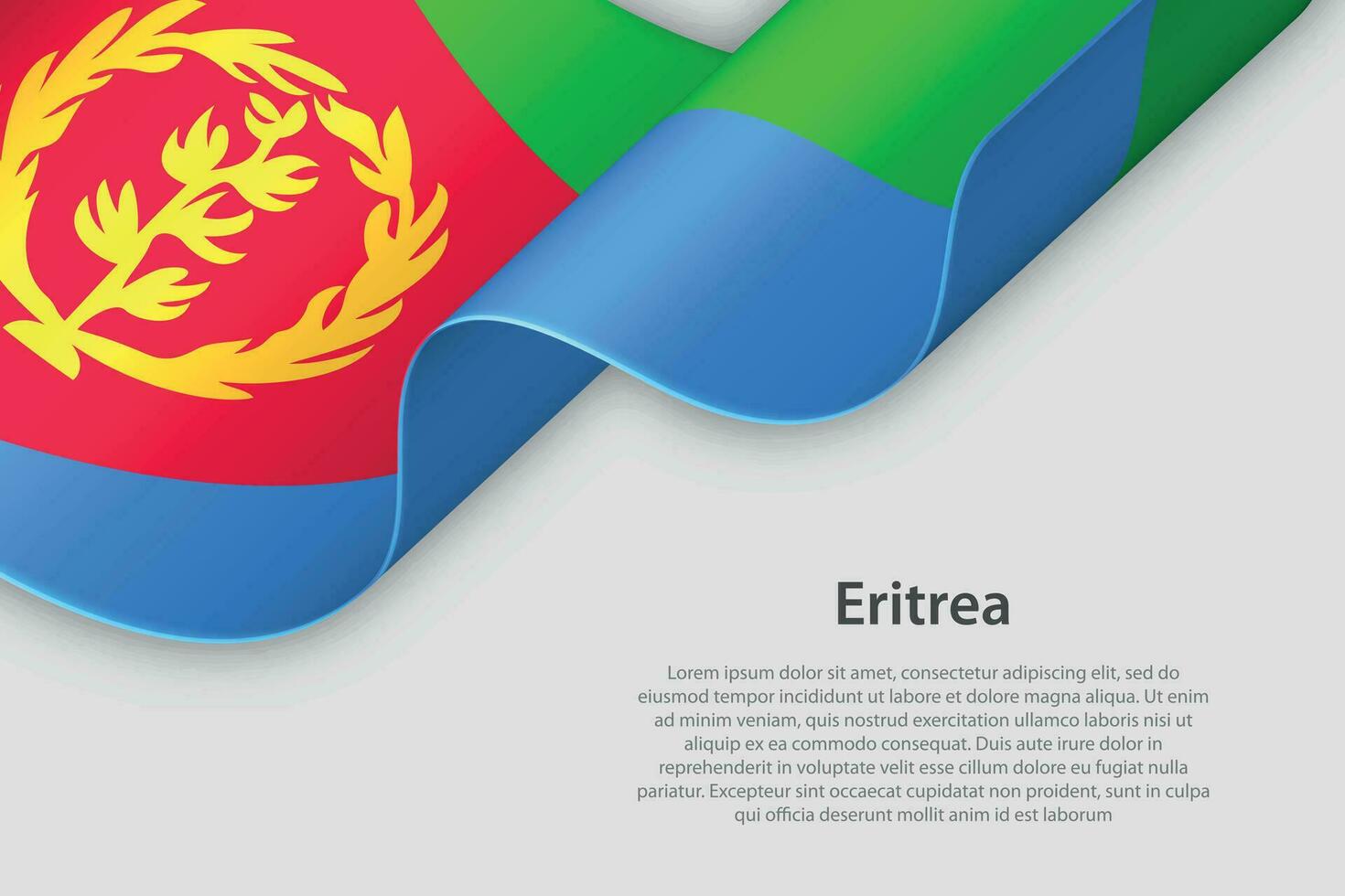 3d nastro con nazionale bandiera eritrea isolato su bianca sfondo vettore