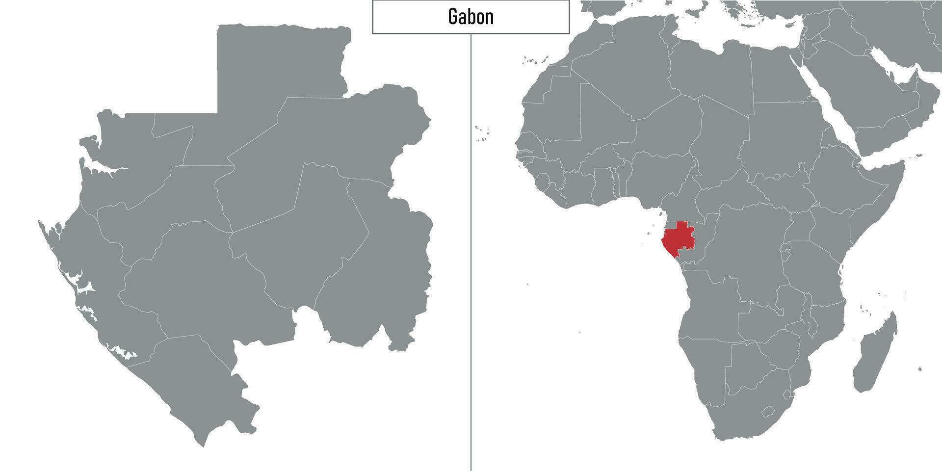 carta geografica di Gabon e Posizione su Africa carta geografica vettore