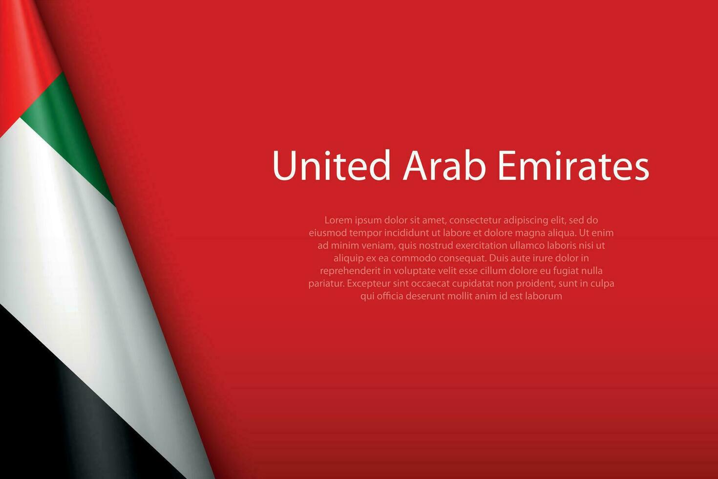 nazionale bandiera unito arabo Emirates isolato su sfondo con copyspace vettore