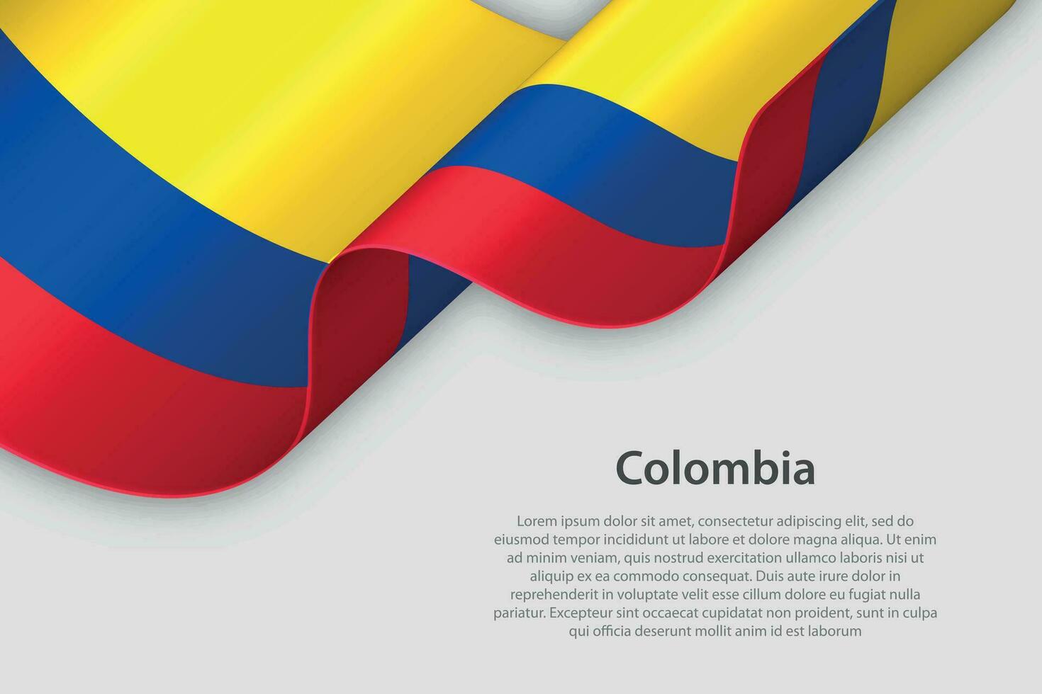 3d nastro con nazionale bandiera Colombia isolato su bianca sfondo vettore