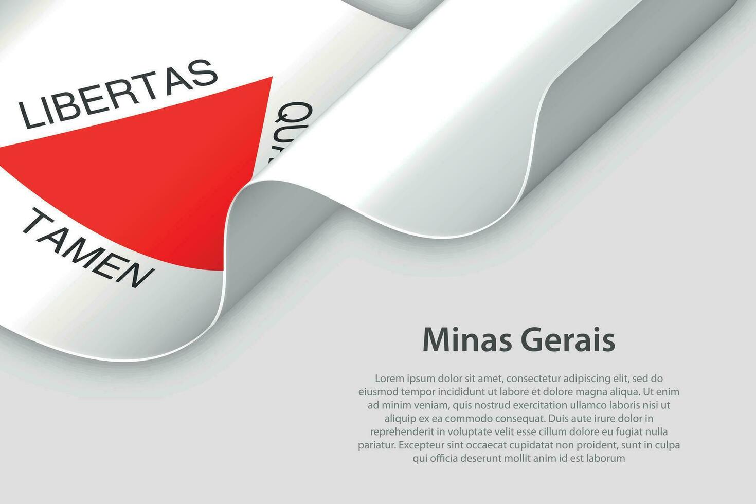 3d nastro con bandiera mine gerais. brasiliano stato. isolato su bianca sfondo vettore