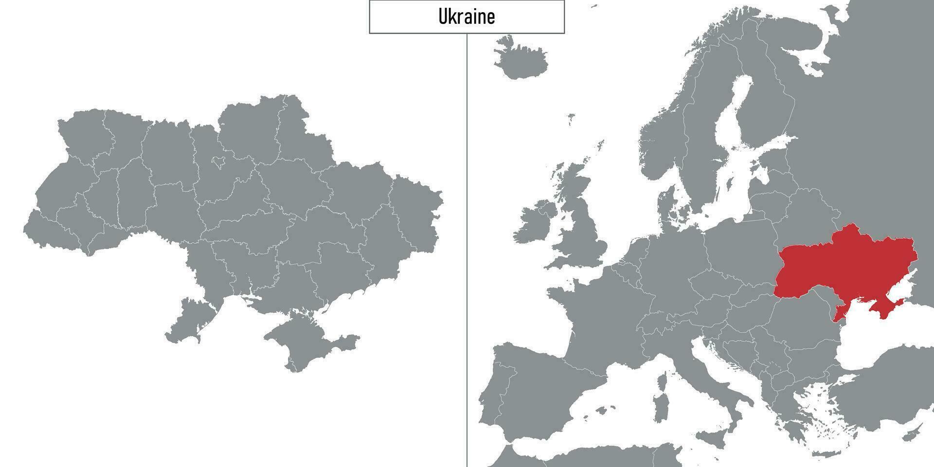 carta geografica di Ucraina e Posizione su Europa carta geografica vettore