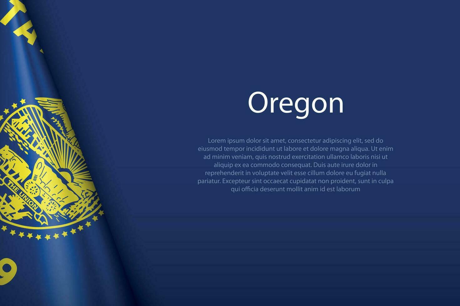 bandiera Oregon, stato di unito stati, isolato su sfondo con copyspace vettore