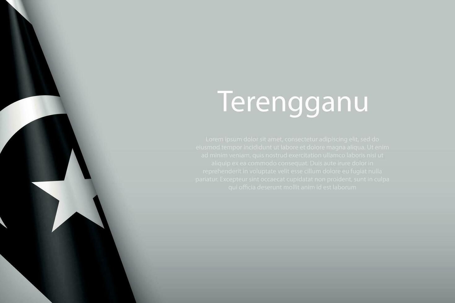 bandiera terengganu, stato di Malaysia, isolato su sfondo con copyspace vettore