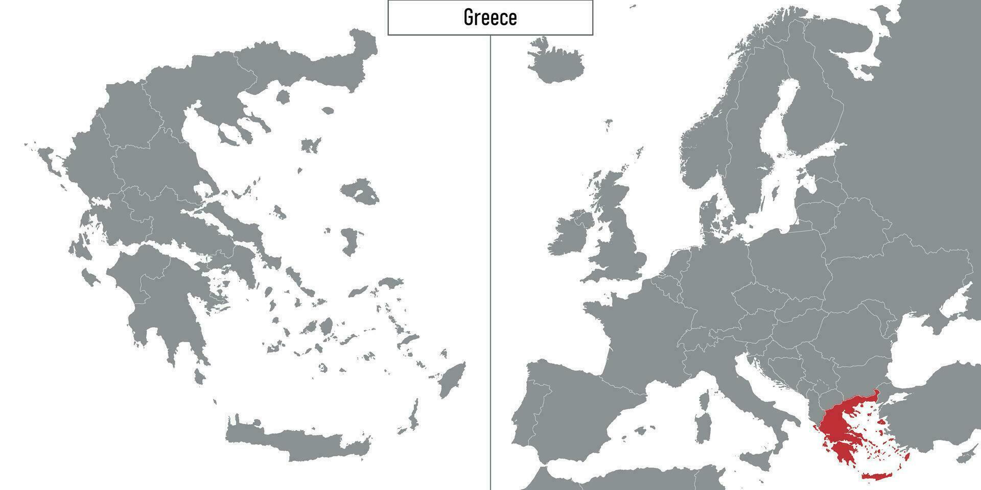 carta geografica di Grecia e Posizione su Europa carta geografica vettore