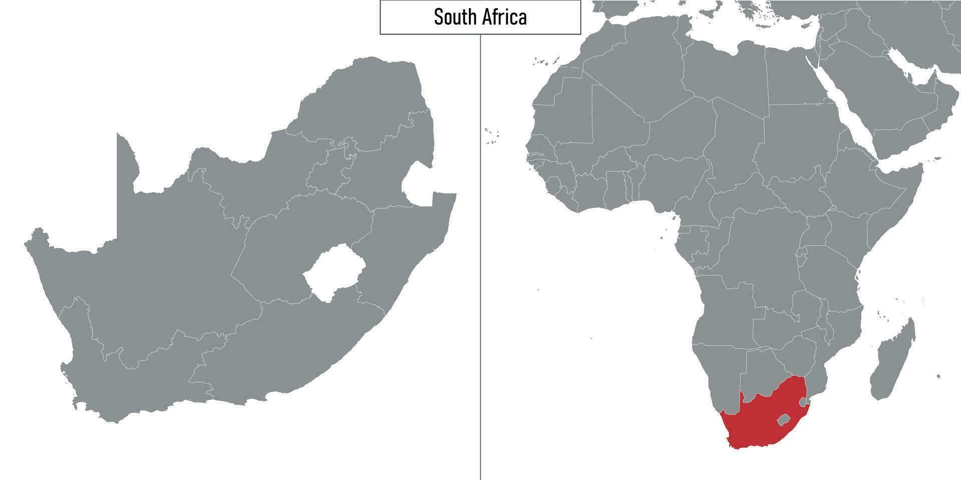 carta geografica di Sud Africa e Posizione su Africa carta geografica vettore