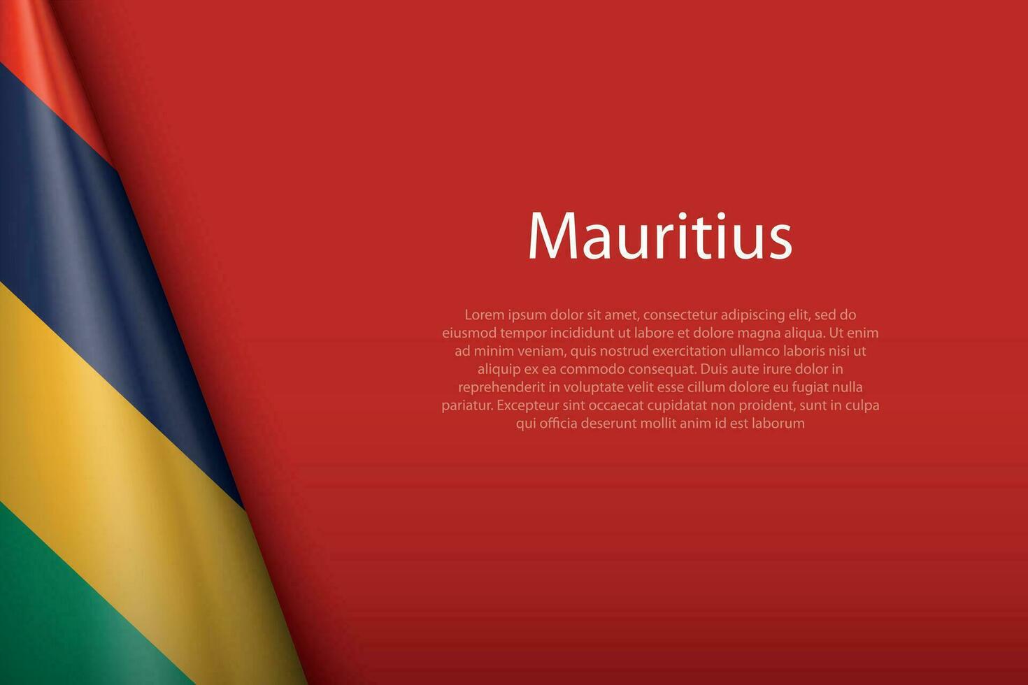 nazionale bandiera mauritius isolato su sfondo con copyspace vettore