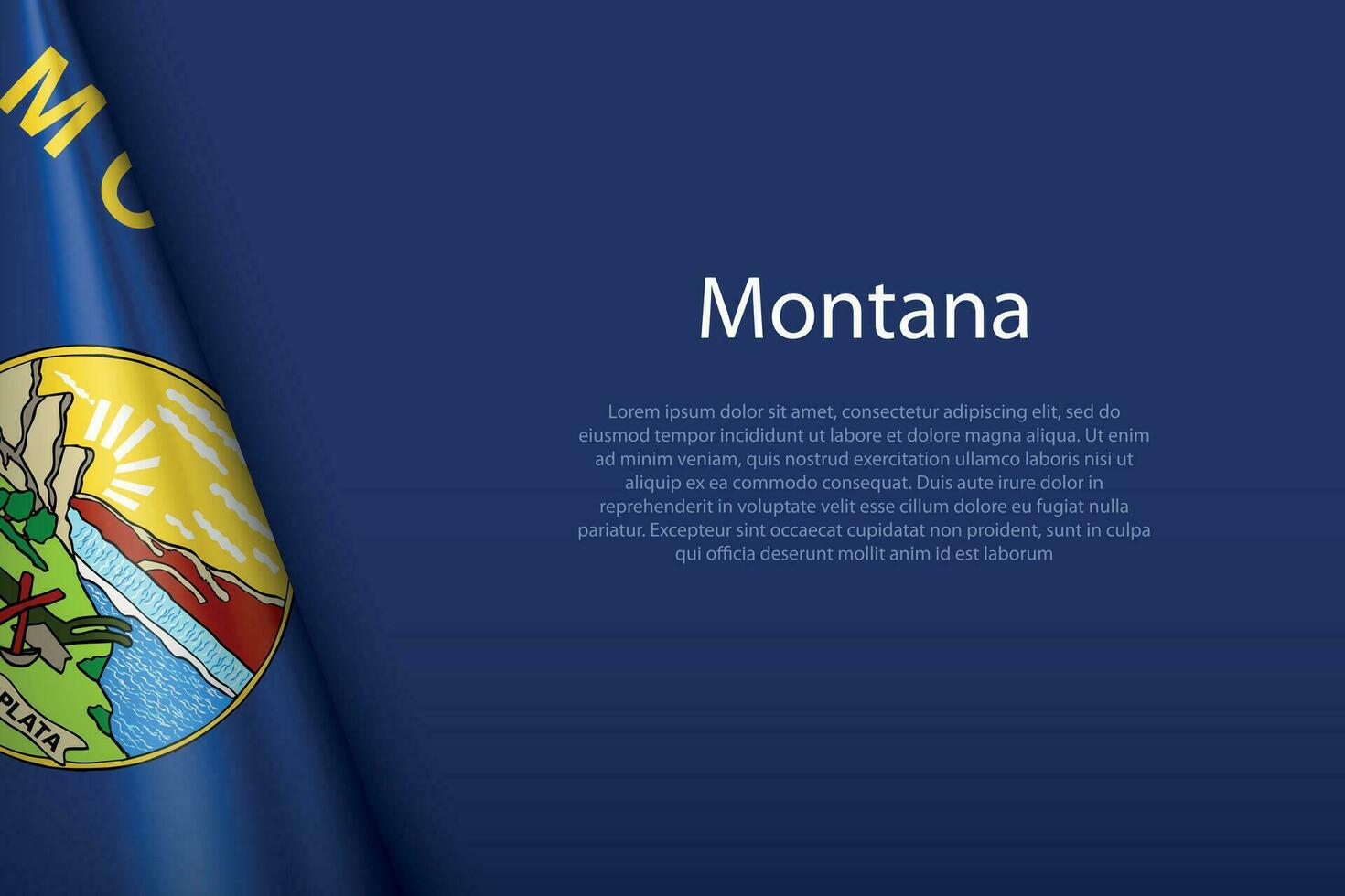 bandiera Montana, stato di unito stati, isolato su sfondo con copyspace vettore