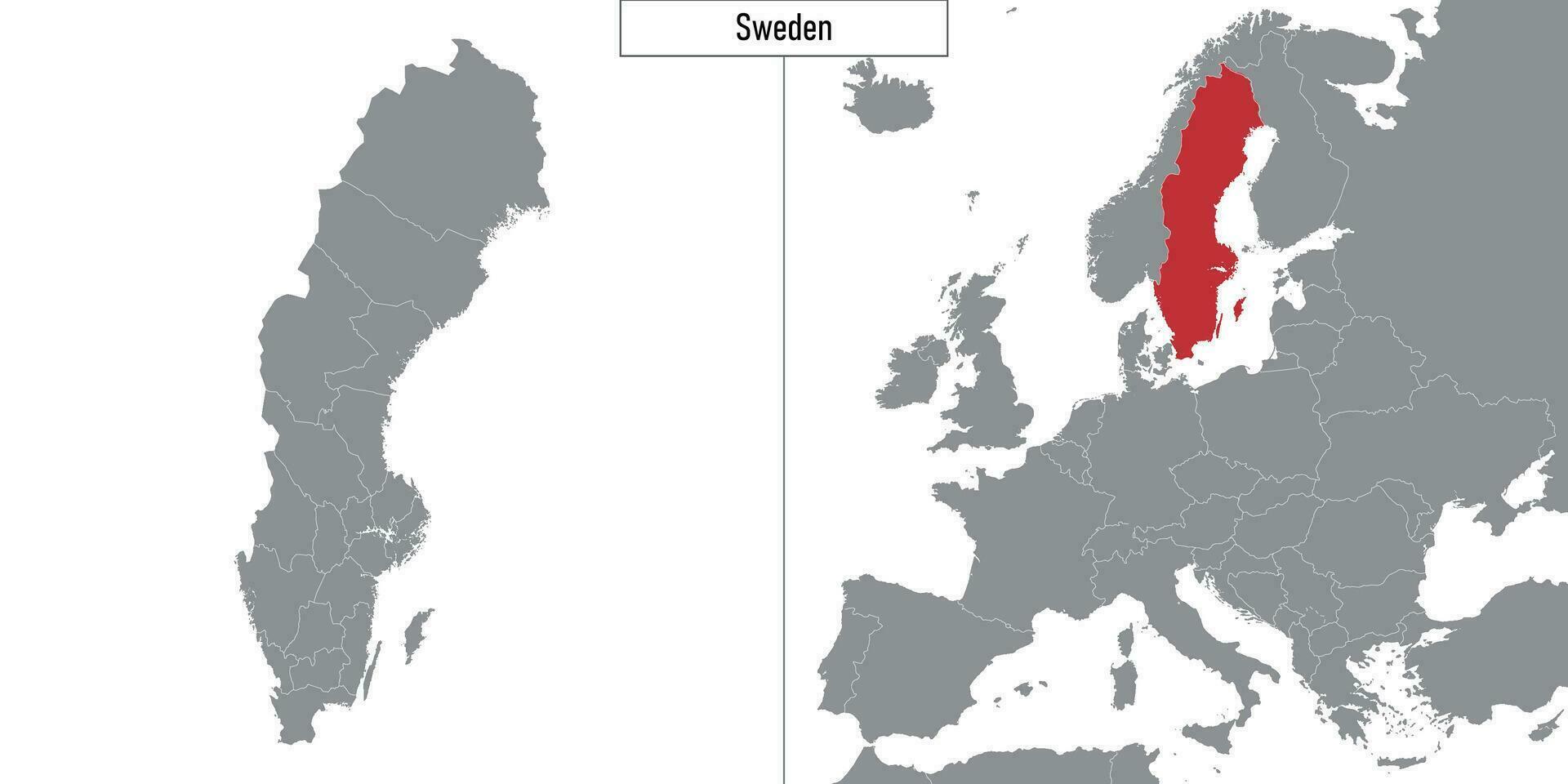 carta geografica di Svezia e Posizione su Europa carta geografica vettore