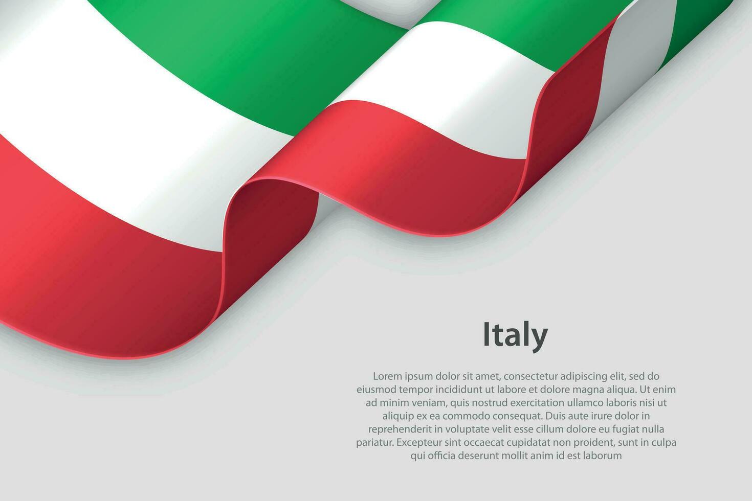 3d nastro con nazionale bandiera Italia isolato su bianca sfondo vettore