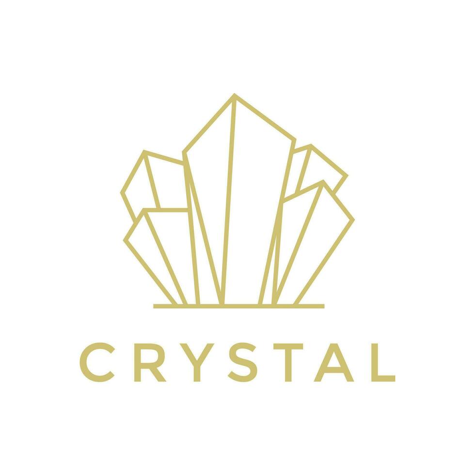 creativo illustrazione moderno linea cristallo cartello logo icona vettore modello