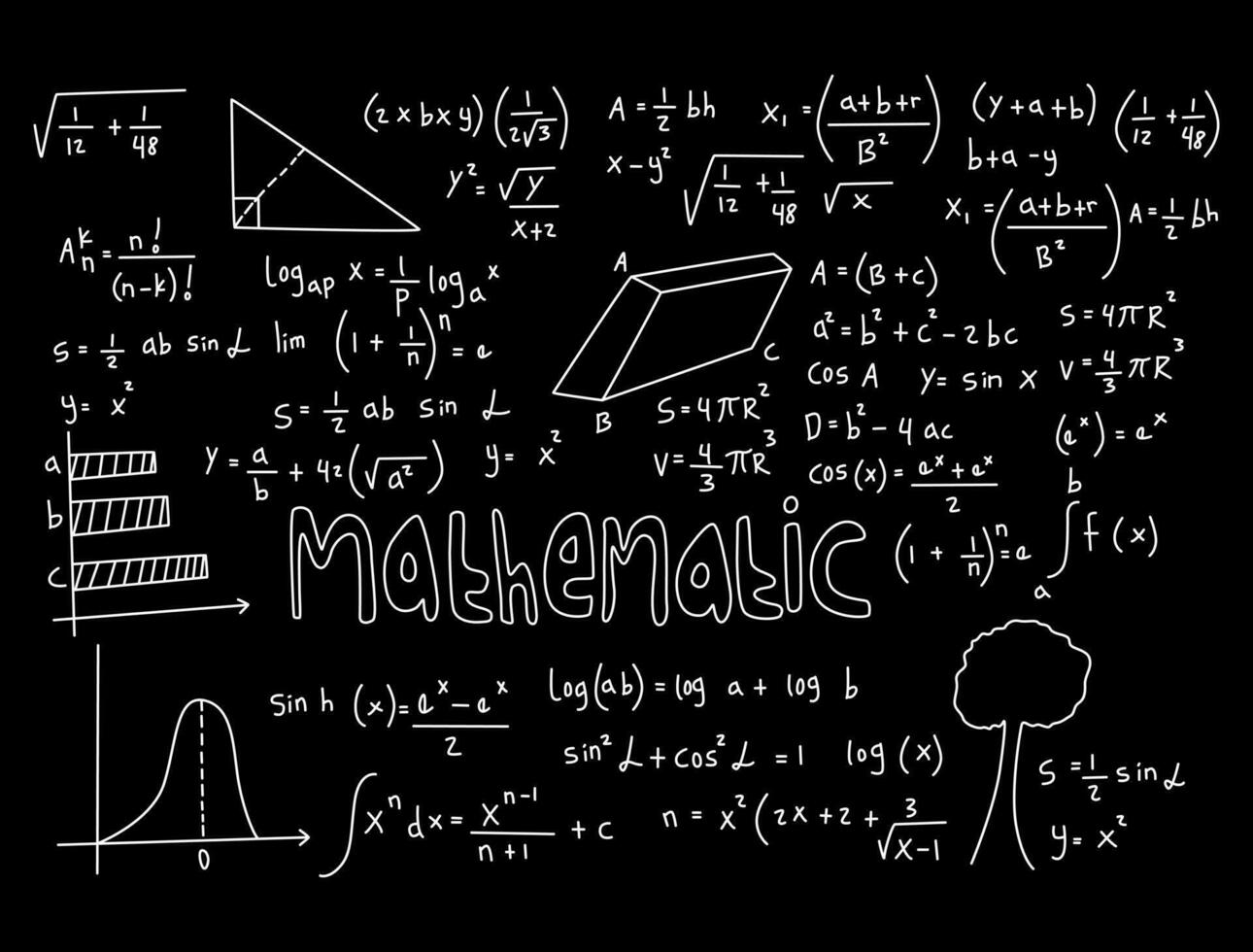 illustrazione realistica del fondo della lavagna di matematica vettore