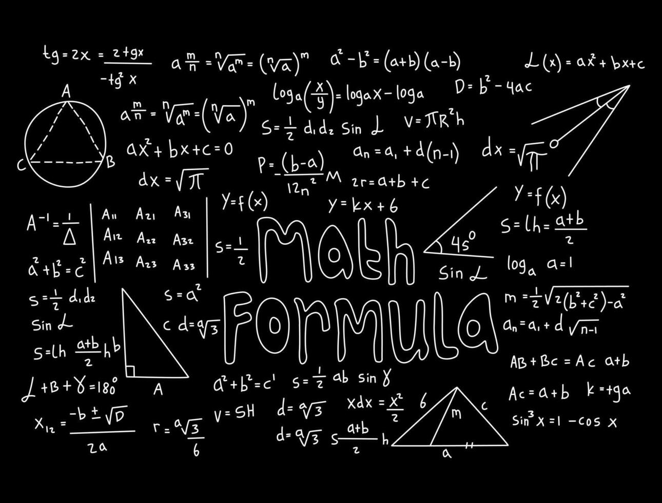 illustrazione realistica del fondo della lavagna di matematica vettore