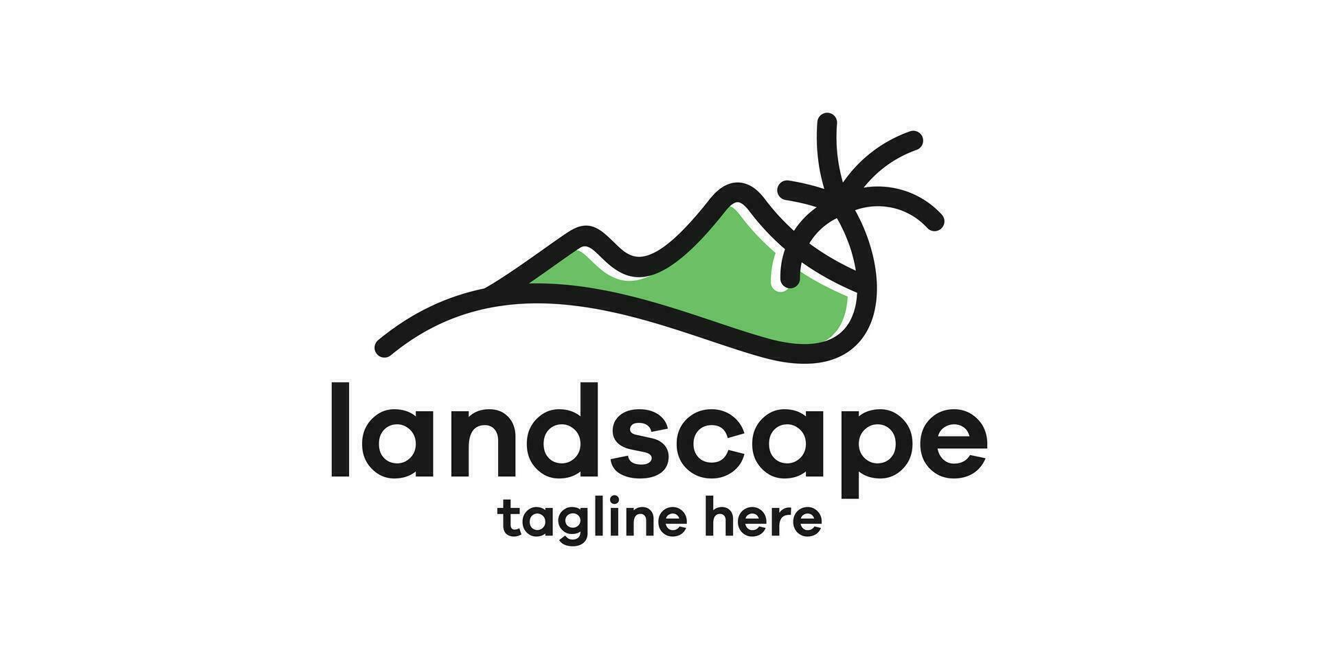 montagna Visualizza logo design fatto nel un' minimalista linea stile vettore