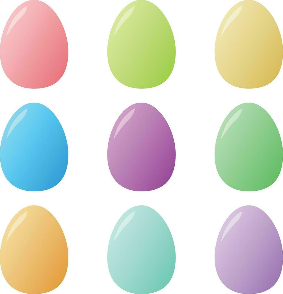 Pasqua colorato uova per decorare illustrazioni isolato su bianca sfondo vettore