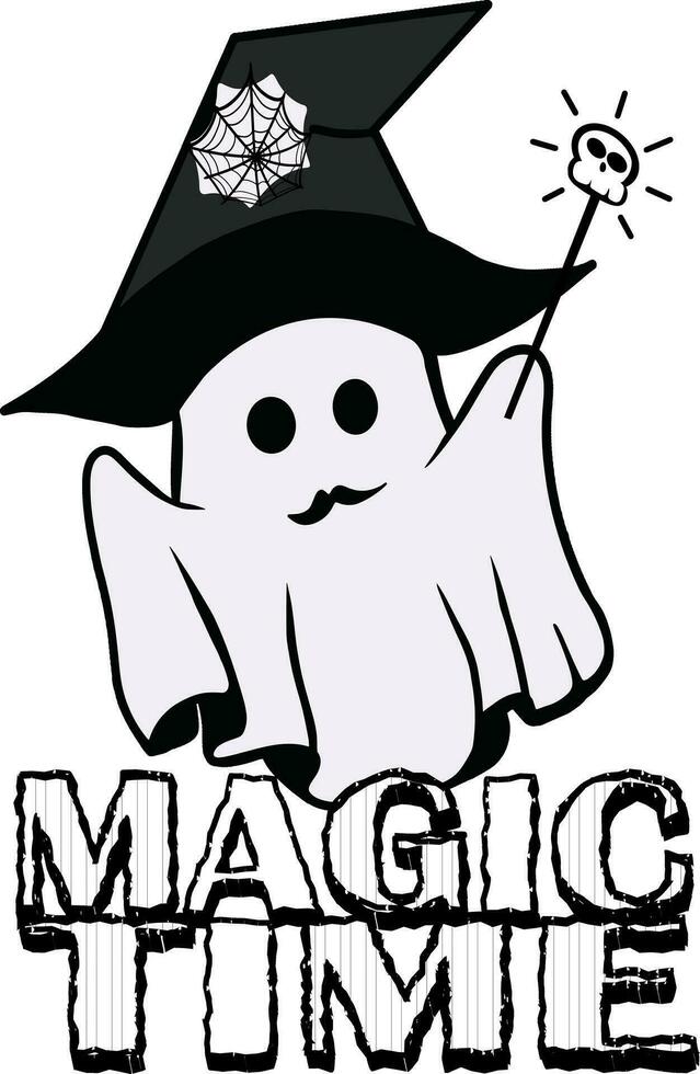 Halloween cartone animato mano trafilati nero e bianca icona carattere. vettore