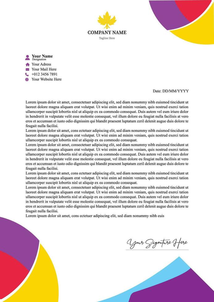 carta intestata design modificabile vettore