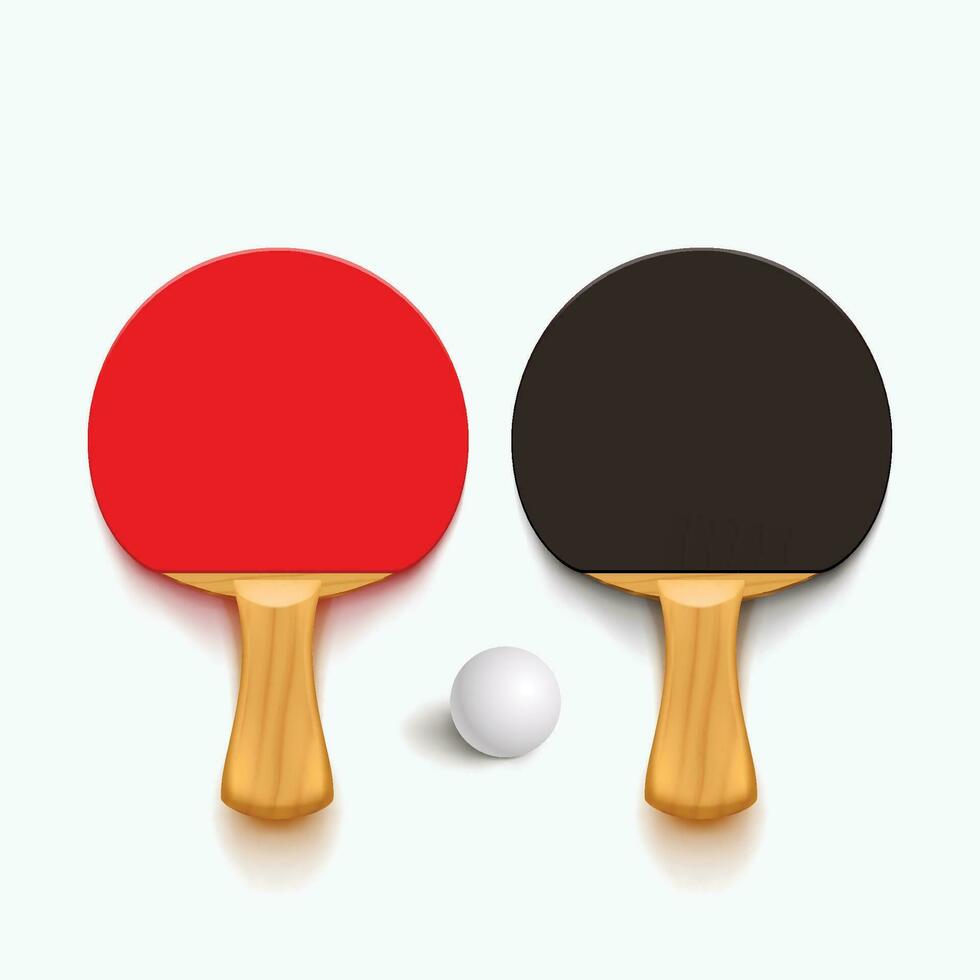 ping pong racchette con ombre vettore