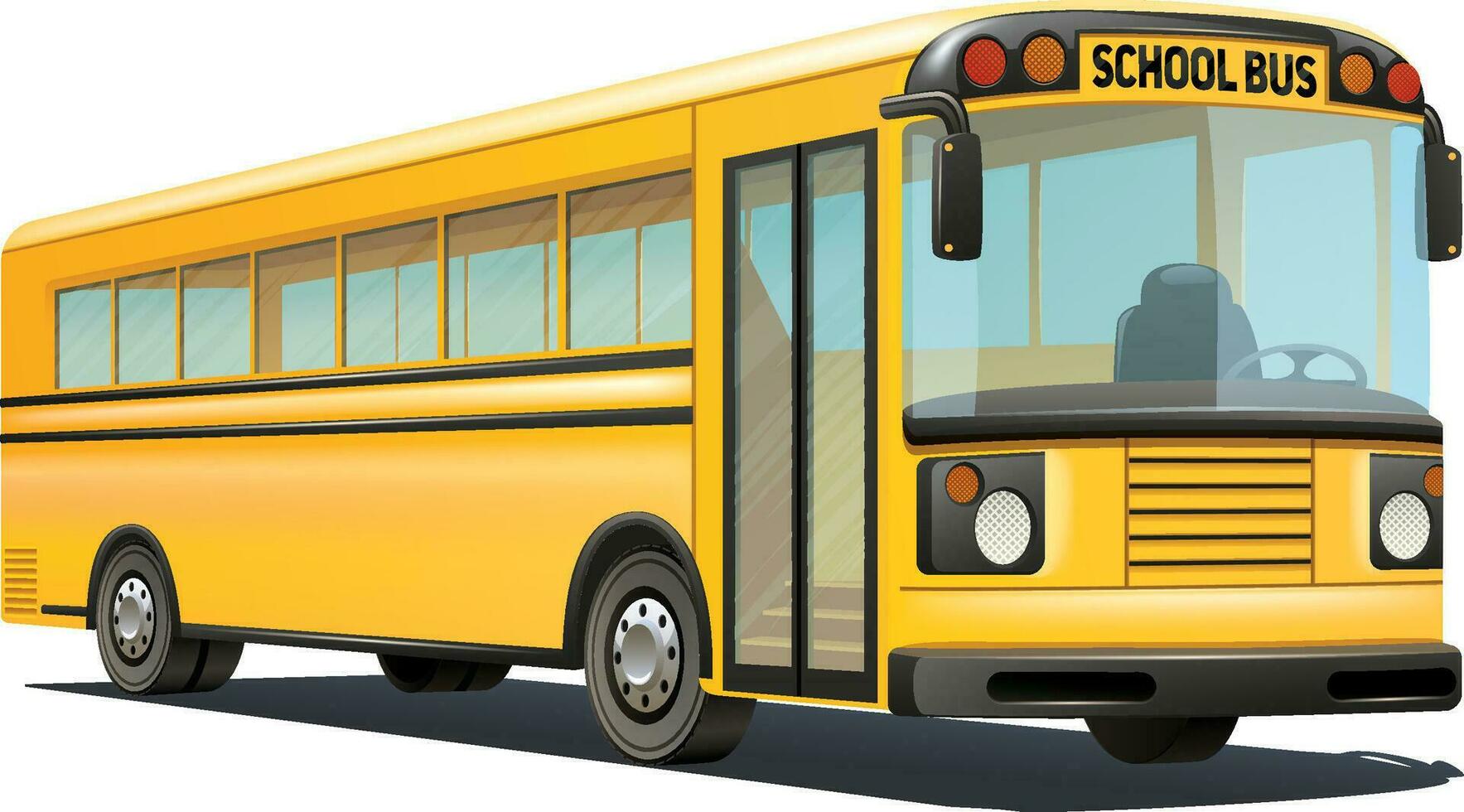 luminosa giallo scuola autobus su bianca sfondo vettore