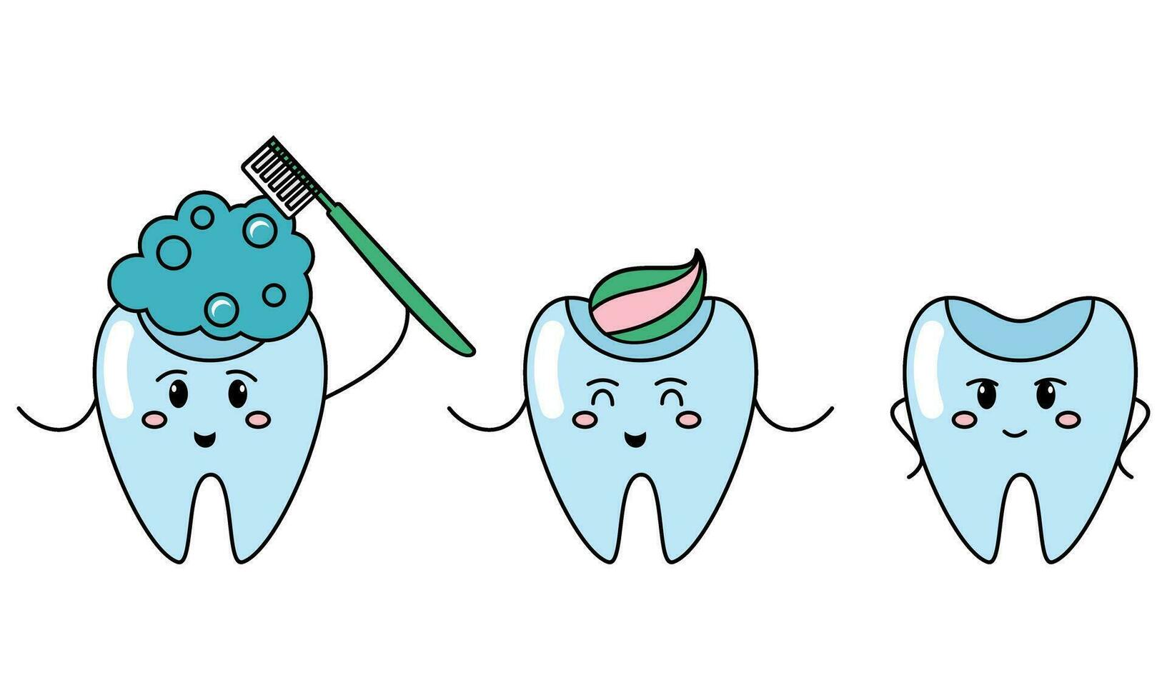 denti spazzola, dentale, orale igiene spazzolino, dentifricio concetto vettore