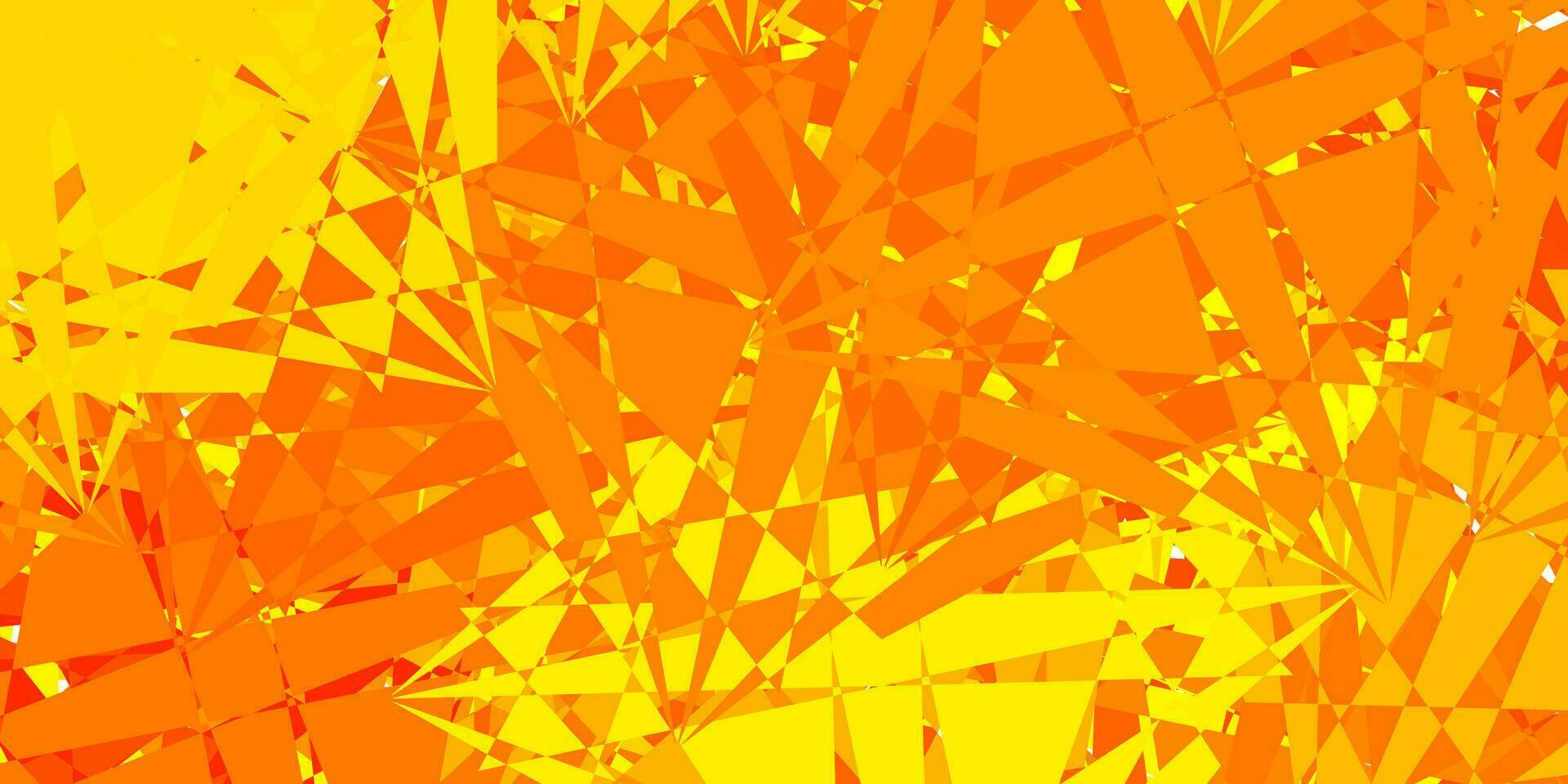sfondo vettoriale arancione chiaro con triangoli, linee.