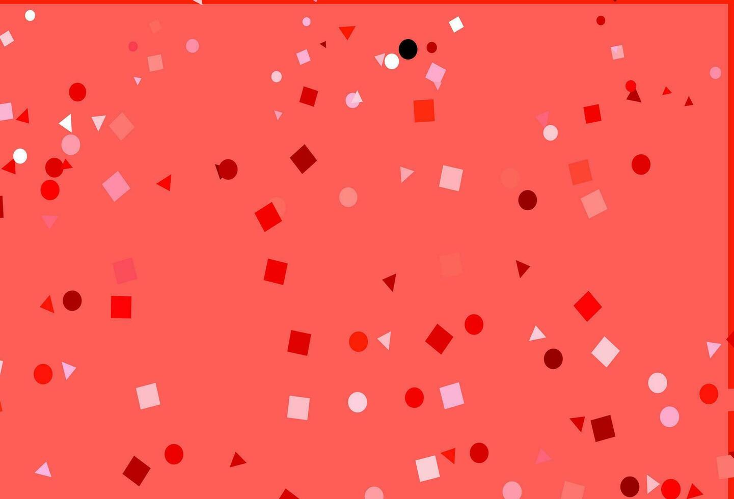 modello vettoriale rosso chiaro con cristalli, cerchi, quadrati.